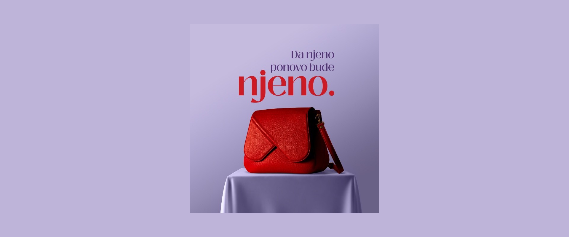Red handbag campaign key visual for Autonomni ženski centar