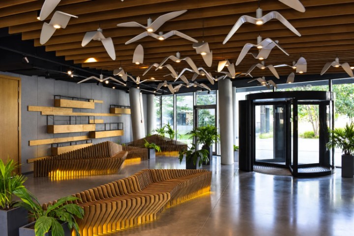 Lobby of the Green Heart building, home of the Cheil Adriatic office in Belgrade
